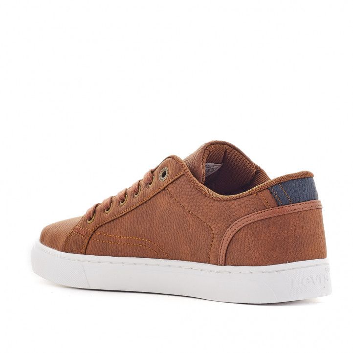 Zapatos sport Levi's efecto piel marrón con detalle azul - Querol online