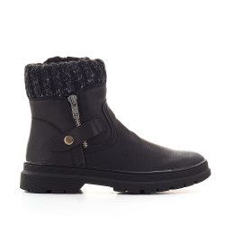 Botins K-TINNI negres amb tela superior i cremallera lateral - Querol online