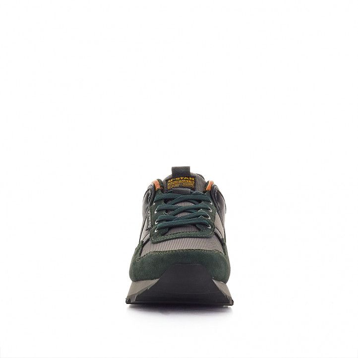 Zapatillas deportivas G-Star RAW grises oscuras con detalles verdes y naranjas - Querol online