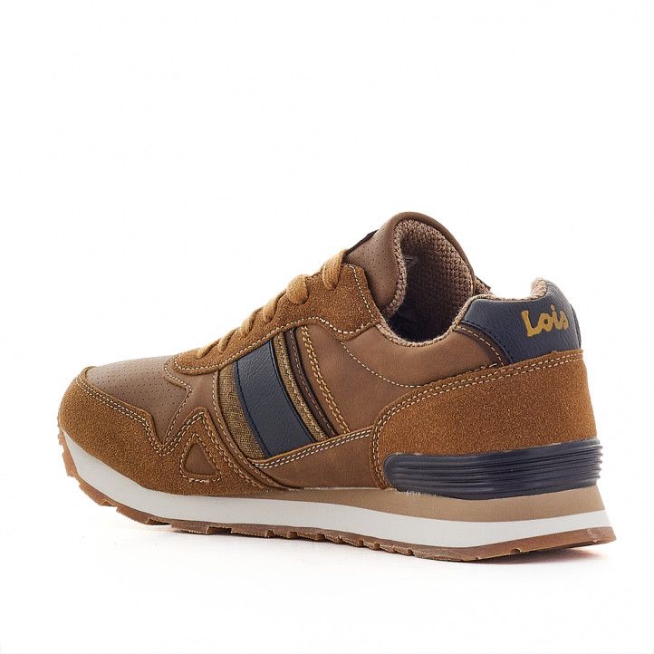 Zapatos sport Lois marrones con detalles azules - Querol online