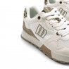 Zapatillas urban Mustang joggo blancas combinadas en tonos beige y trasera en leopardo