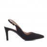 Sandalias tacón Daniela Vega negras de tacón medio cerradas