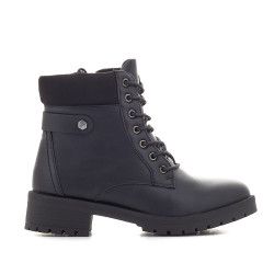 Botins plans Deity negres amb cordons amb poc taló - Querol online