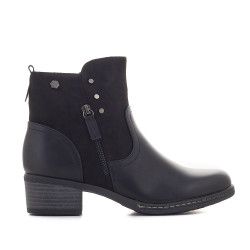 Botines tacón Deity negros con tachuelas y cremallera - Querol online