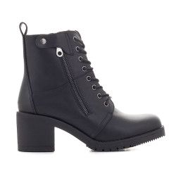 Botins de taló D'Angela negres amb cremallera lateral - Querol online