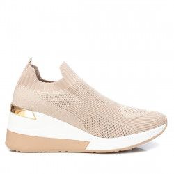 Zapatillas cuña Xti 04451503 beiges de tela con cuña - Querol online