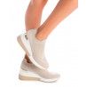 Zapatillas cuña Xti 04451503 beiges de tela con cuña