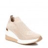 Zapatillas cuña Xti 04451503 beiges de tela con cuña