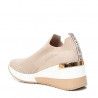 Zapatillas cuña Xti 04451503 beiges de tela con cuña