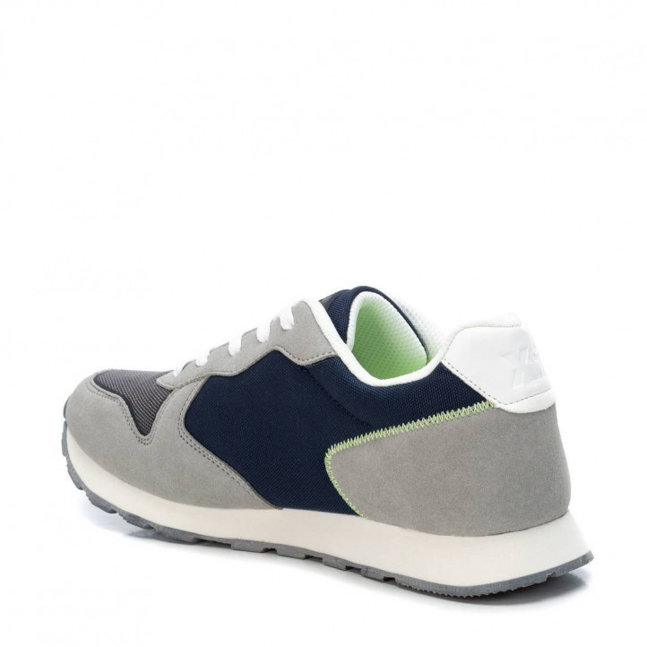 Zapatos sport Xti 043600 gris y azul con detalle en amarillo - Querol online