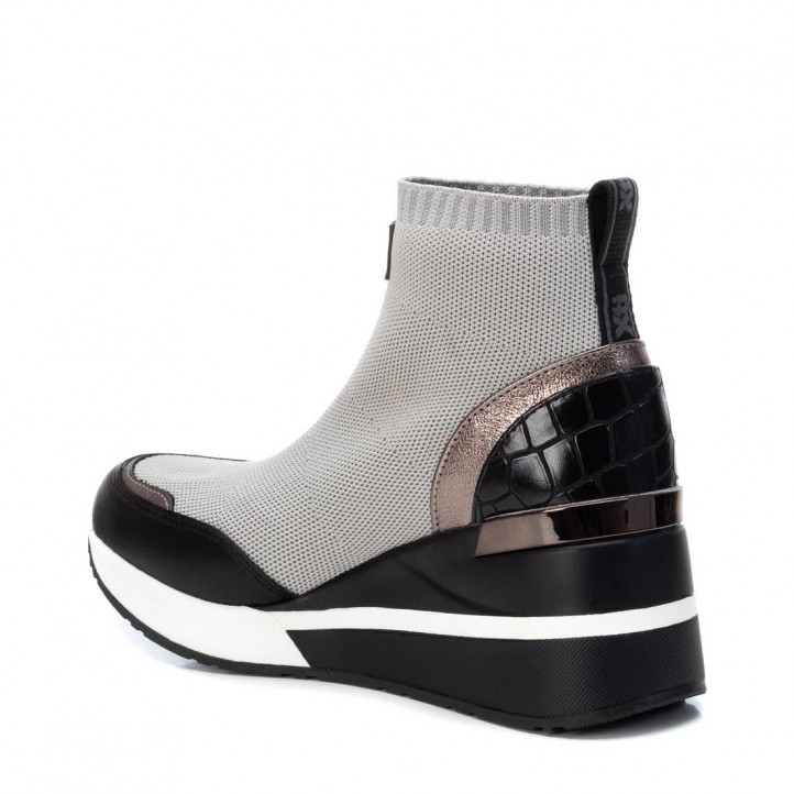 Zapatillas cuña Xti 43271 gris elástico con cuña - Querol online