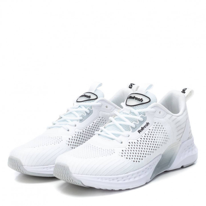 Zapatillas deportivas Refresh 79277 calada en color blanco y suela con textura - Querol online