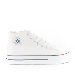 Sabatilles lona Chika 10 de bota amb plataforma i tancament acordonat