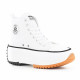 Zapatillas lona Chika 10 blancas de bota con plataforma y suela dentada - Querol online