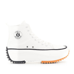 Sabatilles lona Chika 10 blanques de bota amb plataforma i sola dentada - Querol online