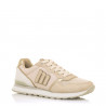 Zapatillas deportivas Mustang 69983 beix amb detalls daurats