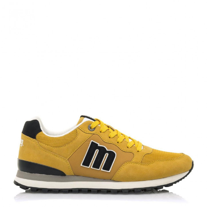 Zapatillas deportivas Mustang 084711 amarilla con diferentes materiales - Querol online