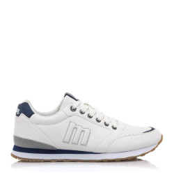 Zapatos sport Mustang 084697 blancas con detalles en azul y gris - Querol online