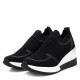 Zapatillas cuña Xti 036836 caladas en negro - Querol online