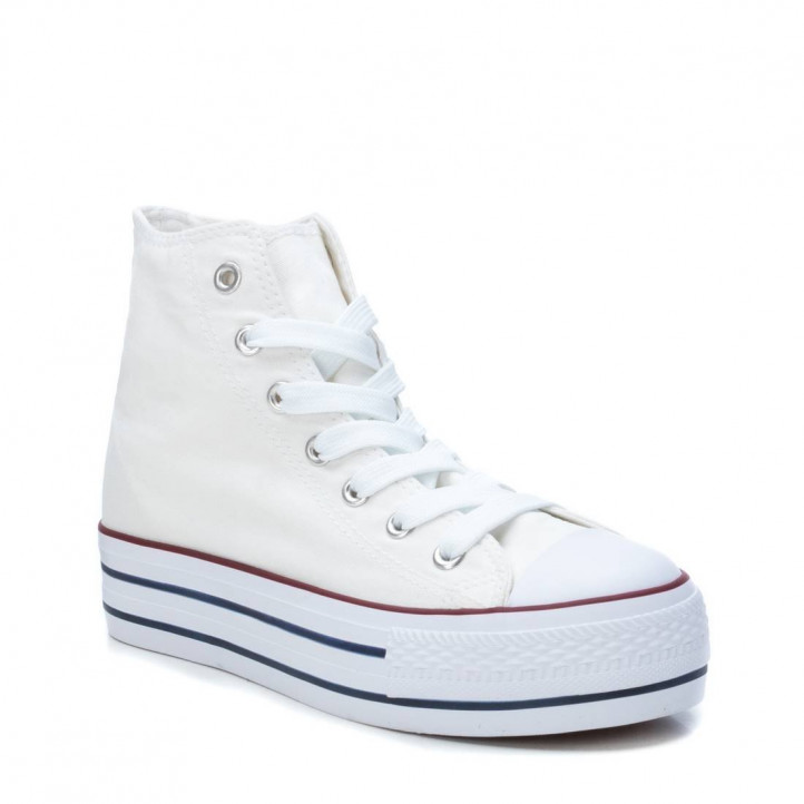 Zapatillas lona Refresh 079829 blancas de bota con suela doble - Querol online