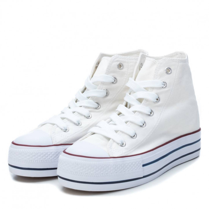 Zapatillas lona Refresh 079829 blancas de bota con suela doble - Querol online