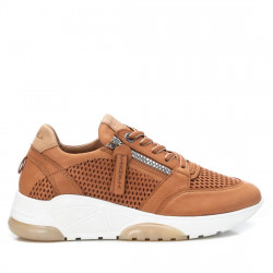 Sabatilles falca Carmela 068247 en color camel calada i amb cremallera lateral - Querol online