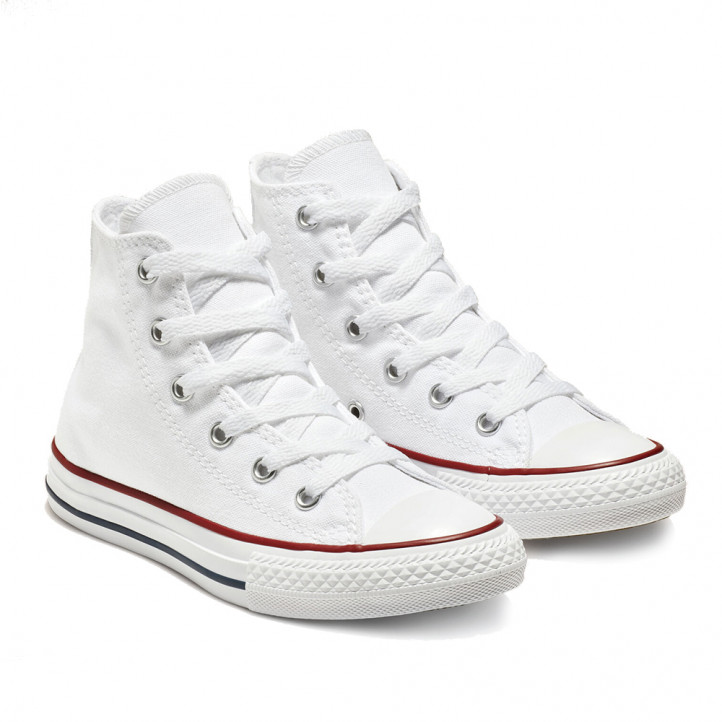 Zapatillas lona Converse chuck taylor all star classic infantil blancas - Querol online