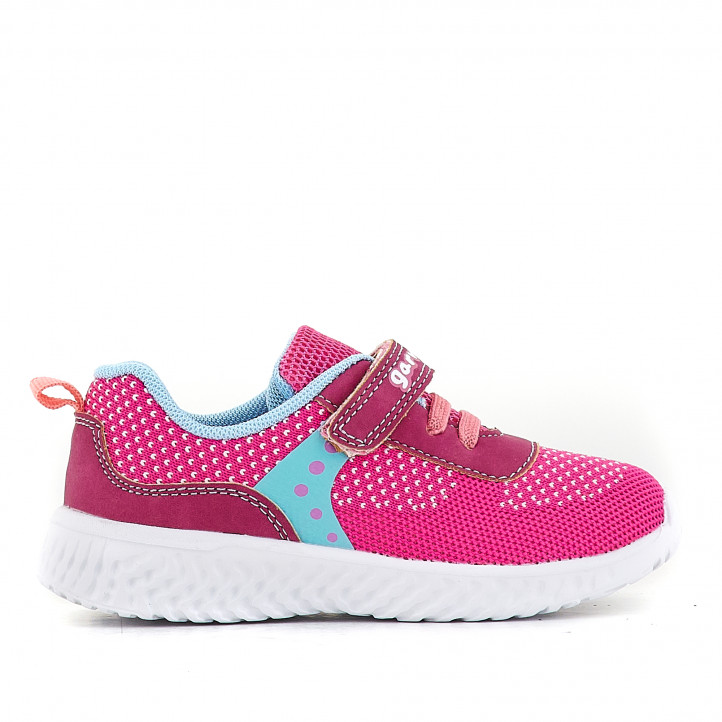 Zapatillas deporte GARVALIN rosas con banda e interior azules - Querol online