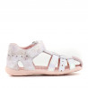 sandalias Pablosky stepeasy rosa y blanca con corazonez
