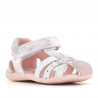sandalias Pablosky stepeasy rosa y blanca con corazonez