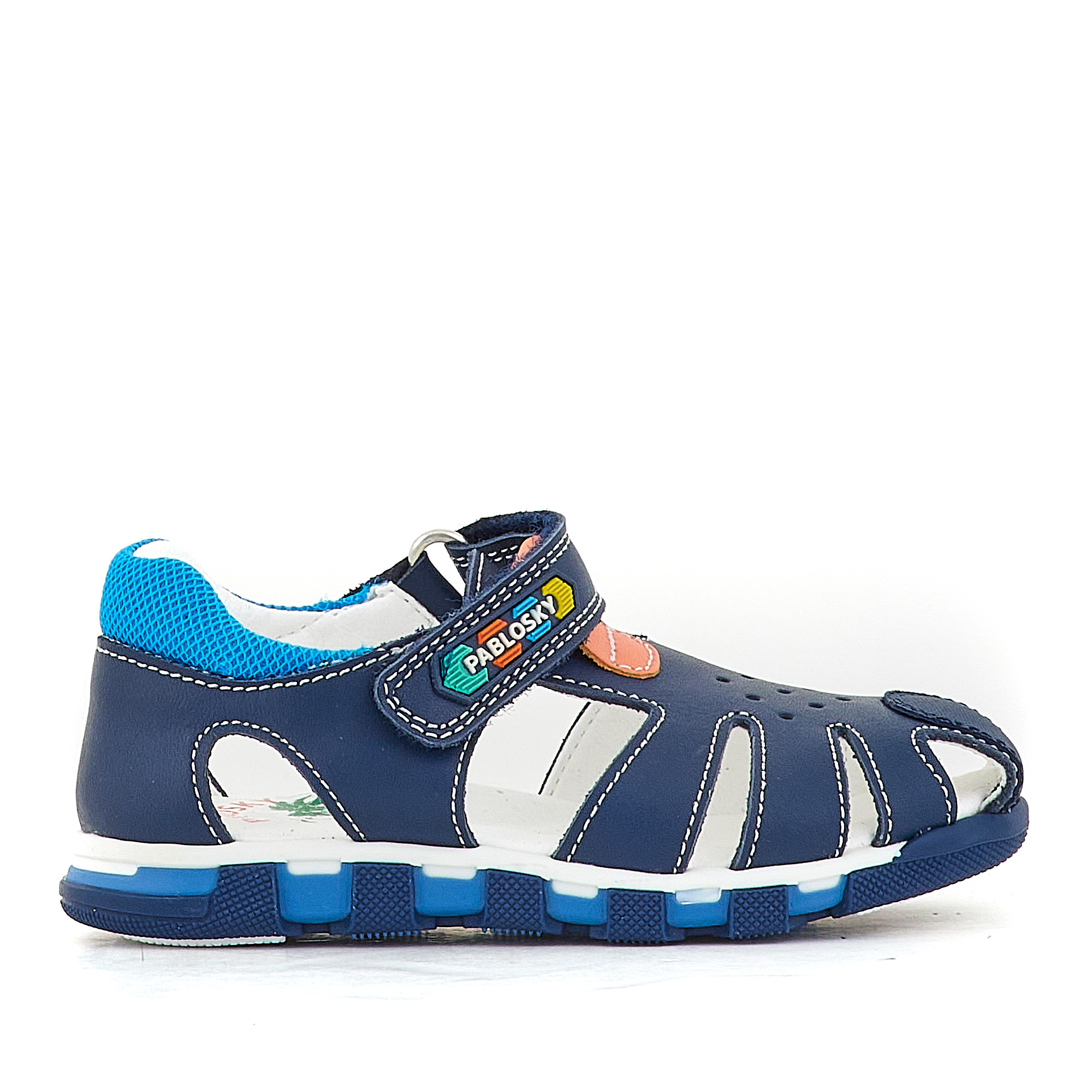 Sandalias Stepeasy Azul Con Detalles Naranjas Pablosky | Querol