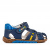 sandalias Pablosky stepeasy azul con detalles amarillos