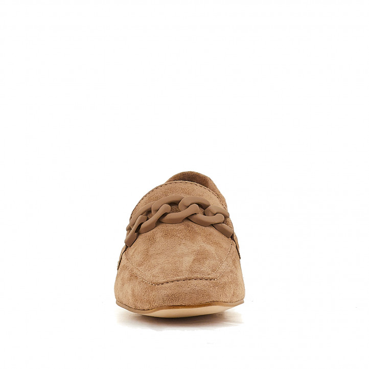 Zapatos planos Redlove marrón con detalle de cadena amandine - Querol online