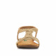 Sandalias planas Amarpies dorada con forma trenzada y goma en el talón - Querol online