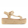 Sandalias plataformas Owel de rafia con cierre de velcro y plataforma zante