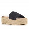 Sandalias plataformas Owel negras de pala y rafia