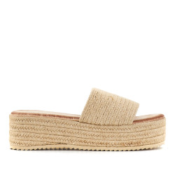 Sandàlies plataformes Owel natural de pala i ràfia - Querol online