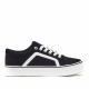 Zapatillas lona Stay negras con franja blanca y estilo skate - Querol online