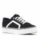 Zapatillas lona Stay negras con franja blanca y estilo skate - Querol online