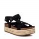 Sandalias plataformas Refresh 0147651 negras con tiras de ante y cierre de velcro - Querol online