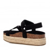 Sandàlies plataformes Refresh 0147651 negres amb tires de pell girada i tancamen amb velcro