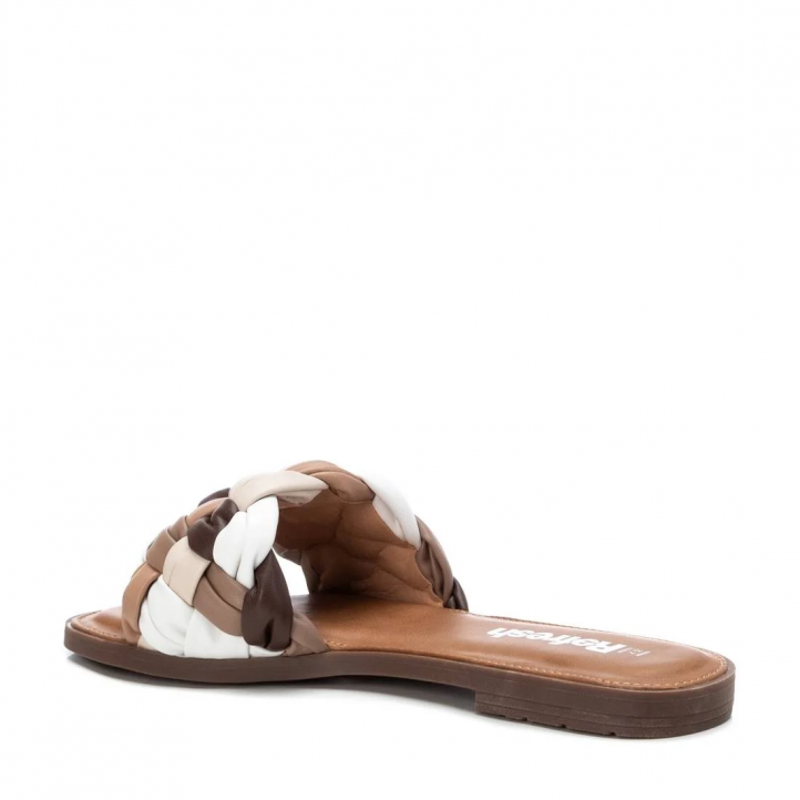 Sandalias planas Refresh 079478 con pala trenzada en diferentes tonos marrones - Querol online