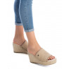 Sandalias cuña Refresh 079785 taupe de rafia y cuña