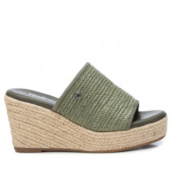 Sandalias cuña Refresh 079785 verde de rafia y cuña - Querol online