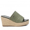 Sandalias cuña Refresh 079785 verde de rafia y cuña