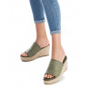 Sandalias cuña Refresh 079785 verde de rafia y cuña
