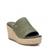 Sandalias cuña Refresh 079785 verde de rafia y cuña