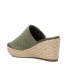 Sandalias cuña Refresh 079785 verde de rafia y cuña