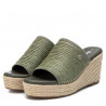 Sandalias cuña Refresh 079785 verde de rafia y cuña