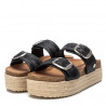 Sandàlies plataformes Refresh 079445 negres de ràfia amb tancament doble